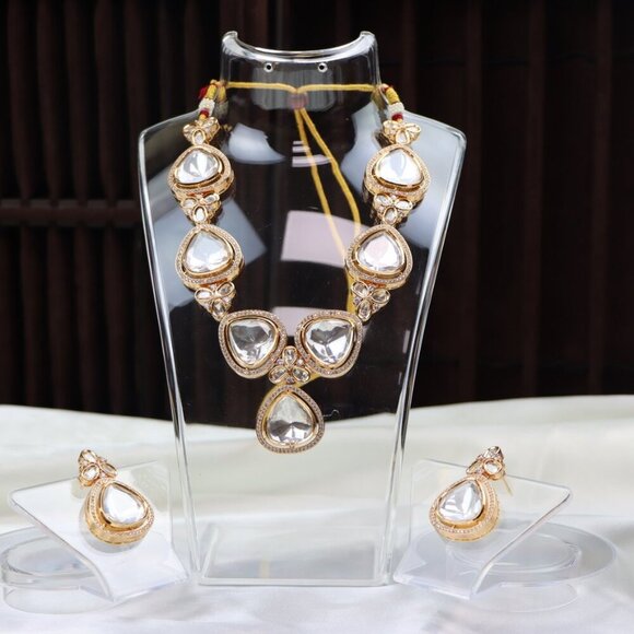 Royal Kundan Necklace & Earrings Set, JP30 - Picture 2 of 11